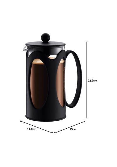 Kenya Kahve Makinesi Fransız Pres Sistemi, Kalıcı Paslanmaz Çelik Filtre, 1,0 Litre Siyah Diğer