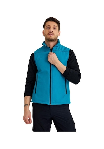 Şensel Erkek Softshell Yelek, Turkuaz 118E2209 Su Itici - Rüzgar Geçirmez 001