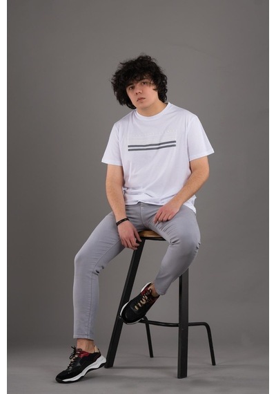 Slimfit Baskılı Sıfır Yaka Erkek Penye T-Shirt (539781109)