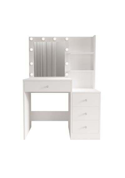 Robin Home Hollywood Makyaj Masası 4 Çekmeceli Düzenleyici Hollywood Led Işıklı Raflı Beyaz Robin Home Hollywood Makyaj Masası 4 Çekmeceli Düzenleyici Hollywood Led Işıklı Raflı Beyaz