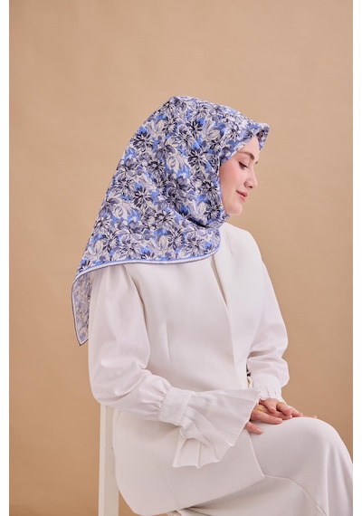 Silk Home Twill İpek Eşarp 11477-54 Ekru, Antrasit, Metalik Gri, Gümüş, Mavi