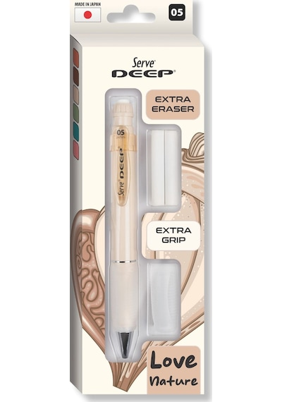 Serve Deep Versatil Kalem 05mm- Toprak Tonları - Yedekli Set Grip Ve Silgi Çok Renkli