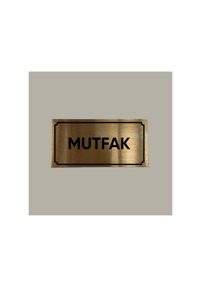 Gold Aluminyum Kapı İsimliği Mutfak Yazılı Arkası Yapışkanlı 10x20 Cm