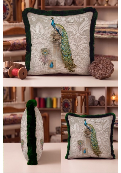 Tavuskuşu Desenli Şık Vintage Saçaklı Yastık Kılıfı - Zarif Kuşlu Bej Gri Püsküllü Kırlent Kılıfı Buzlu Ufuk Nektar Tavuskuşu Desenli Şık Vintage Saçaklı Yastık Kılıfı - Zarif Kuşlu Bej Gri Püsküllü Kırlent Kılıfı Buzlu Ufuk Nektar