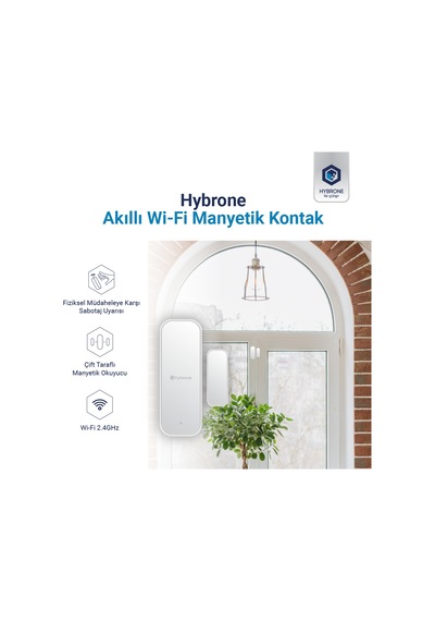 Hybrone Akıllı Wi-fi Manyetik Kontak, Kapı Ve Pencere Sensörü