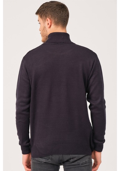 V0212 Dewberry Erkek Turtleneck Kazak-lacivert