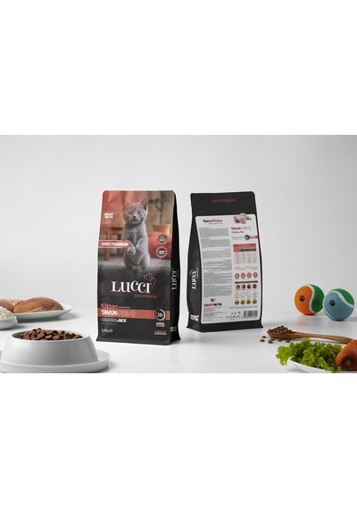 Lucci Tavuklu Ve Pirinçli Yavru Kedi Maması 2,5 Kg 12 Aya Kadar Kitten Mama,%38 Protein, Taurin İçerikli, Zindel