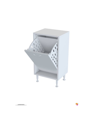 Söke 40 Cm 1 Gözlü Kirli Çamaşır Sepetli Çok Amaçlı Banyo Dolabı Beyaz