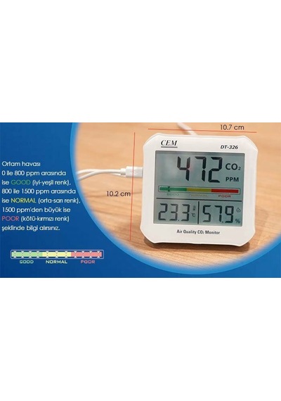 Cem Dt-326 Hava Kalitesi Ve Karbondioksit Ölçer