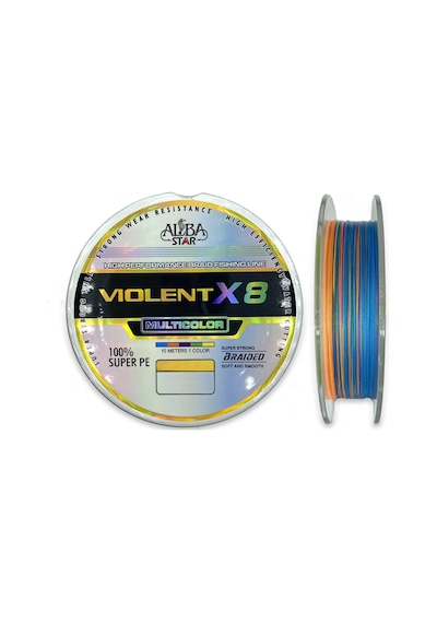 Albastar Violent 8x Pe Olta Misinası MULTICOLOR 0.21MM - 300MT -