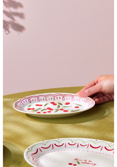Karaca Cherry Time Kayık Tabak 20 Cm Kırmızı