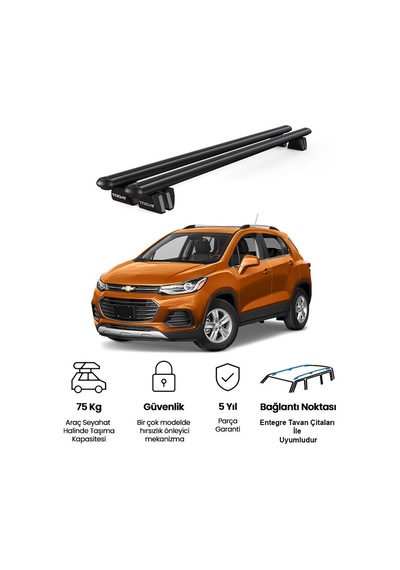 Pençe Chevrolet Trax 2013-2022 Uyumlu Siyah Ara Atkı 109cm Port Bagaj Tavan Barı