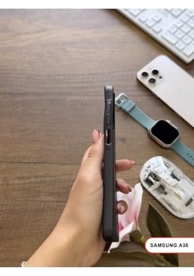 Süper İnce Mat Ultra Thin Silikon Kılıf Siyah Galaxy A35 İle Uyumlu