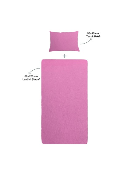 S-mall Bebek Çarşafı 60x120 Ve Yastık Kılıfı 35x45 - Pembe