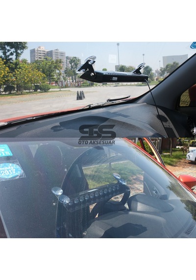 S12 Cam İçi Vantuzlu Polis Çakarı 12 Led  Kırmızı Mavi Beyaz Çakmaklık Girişli Ön Arka Cam (STS OTO AKSESUAR)