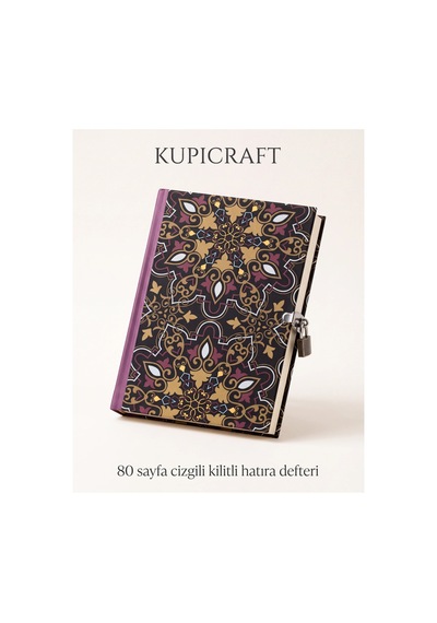 14x20 Yeşil Kenar Etnik Desen Kilitli Günlük 80 Sayfa -ajanda - Planner - Not Defteri-günlük Mor - 937184295 Mor