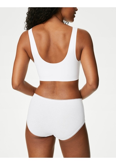 Marks & Spencer 5'li Cotton Lycra Short Külot Seti T61004933p Beyaz