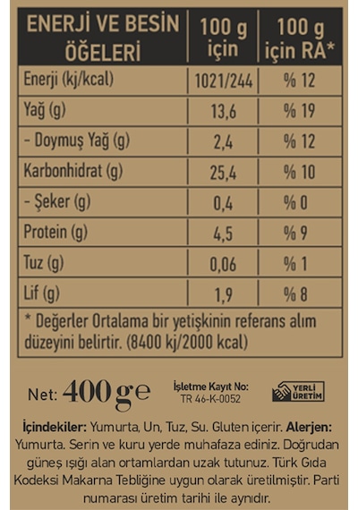 Akalp Çiftliği Ev Yapımı Erişte 400 G