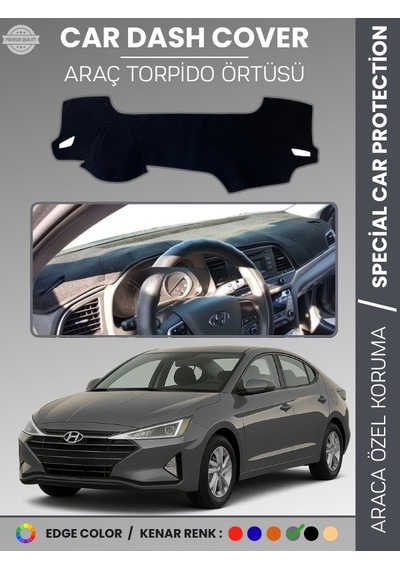 Hyundai Elantra 2017-2020 Torpido Örtüsü Ön Göğüs Halı Araca Özel Çatlamayı Önler Kaymaz - 954 Stiloto