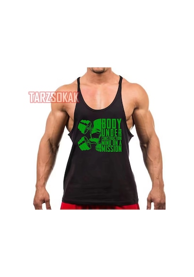 Tarzsokak Gym Tank Top Fitness Sporcu Atleti Gym125 Siyah
