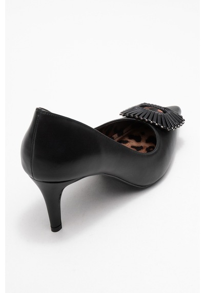 Luvishoes Luvi Shoes Great Siyah-siyah Desenli Tokalı Kadın Topuklu Ayakkabı Leopar - Siyah Luvishoes Luvi Shoes Great Siyah-siyah Desenli Tokalı Kadın Topuklu Ayakkabı Leopar - Siyah