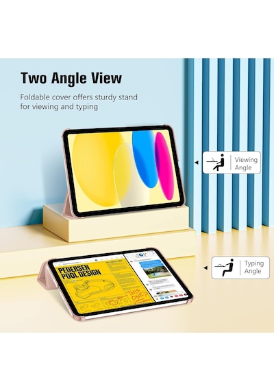 Apple Uyumlu iPad, A16 11.nesil 2025 Smart Folio Cover Akıllı Uyku Modlu Pu Deri Standlı Tablet Kılıfı Kapaklı Kılıf