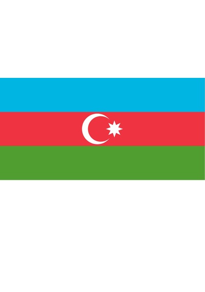 Azerbaycan Ülke Bayrağı 45x22cm Duvar Tablosu Çerçevesiz Pvc Tablo
