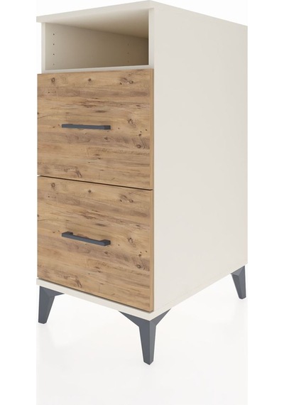 Kronos Komodin Tek Raflı 2 Çekmeceli 44x59x96 Aytaşı-çam Aytaşı