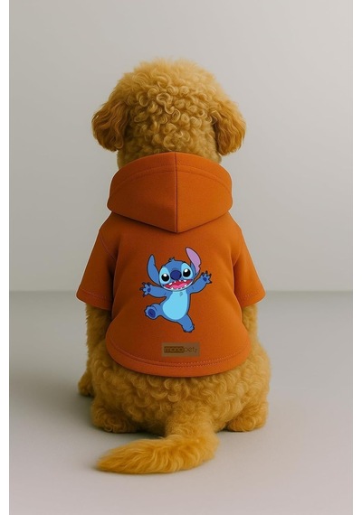 Baskılı İçi Polarlı Köpek Ve Kedi Kıyafeti & Elbisesi - Beyaz Renk Kapüşonlu Hoodie Bfa31 2xl