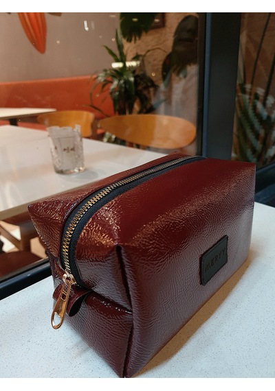 Meryy Collection Suni Deri Görünümlü Makyaj Çantası