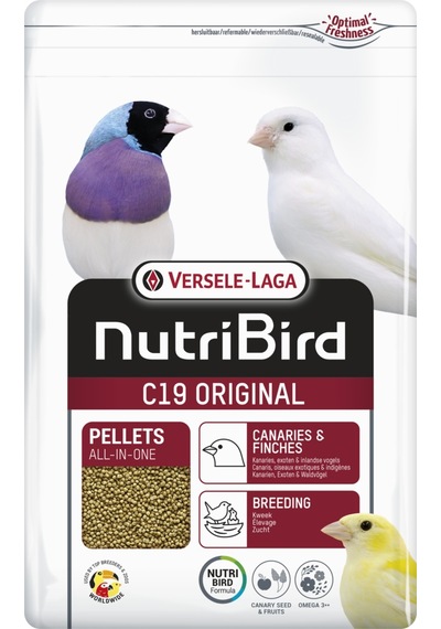Versele - 718 - Laga Nutrıbırd C19 Orıgınal Fınch Pelet - Spt-gld - Yem 3kg