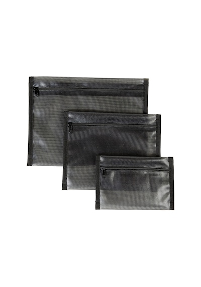 Ocean Home Textile 3'lü Su Geçirmez Pvc Astarlı Siyah Renk File Islak Kuru Çantası 20 X 13 / 24 X 20 / 30 X 24 Cm