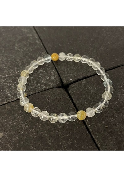 Sertifikalı Beyaz Topaz 6mm Doğal Taş Bileklik Beyaz