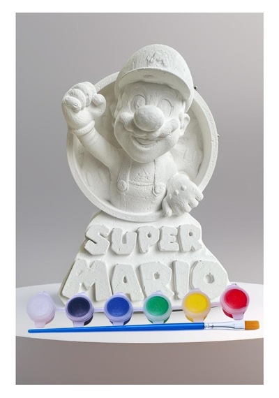Super Mario 15 Cm Boyunda Beton/taş/figür/büst Boyama Seti-çocuk Boyama Etkinliği