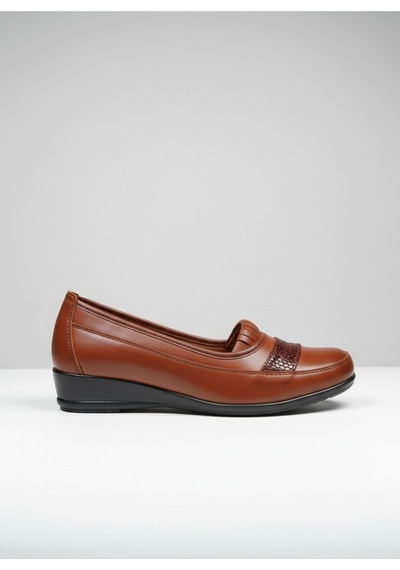 Ern Shoes Kadın Tam Ortopedik İçi Hakiki Deri Günlük Klasik Anne Ayakkabı Taba