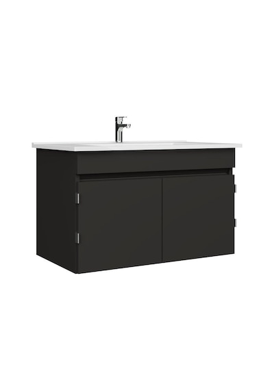 Creavit Flexio 80 Cm Katlanabilir Banyo Dolabı Antrasit Set