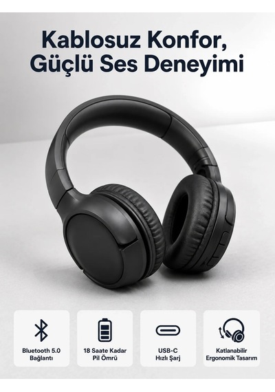Ers 2025 Model Kulak Üstü Bluetooth Hoparlör Anc Özellikli