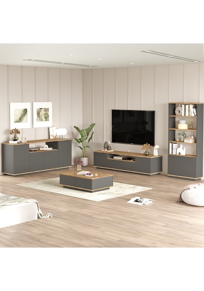 Robin Home Loft Tv Ünitesi Orta Sehpa Konsol Kitaplık 4'lü Set...