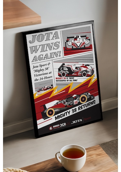 Formula 1 Siyah Ahşap Çerçeveli Poster, Spor Araba Yarış Duvar Tablosu