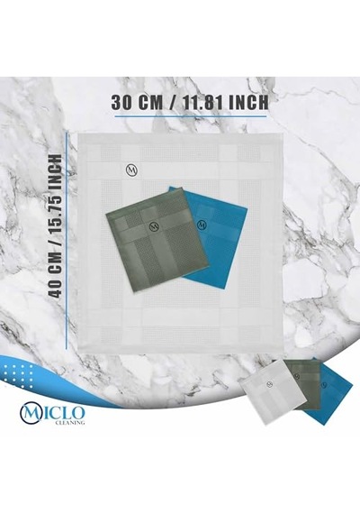 Mıclo Cleanıng Mikrofiber Temizlik Bezi 3'lü Set - Sihirli Bez Cam Ayna Bezi Dark Seri 30x40cm Açık Bej