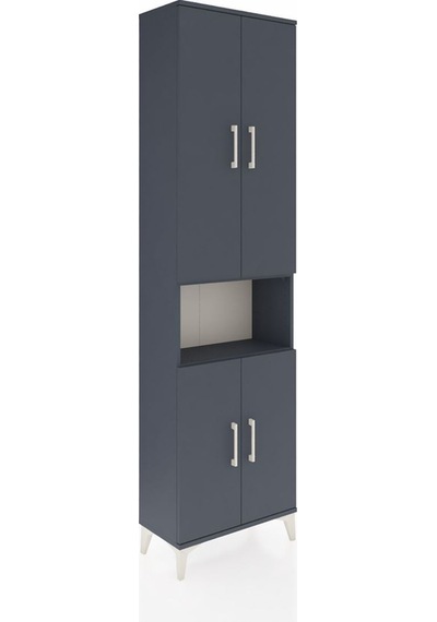 Arges Dolap 3 Raflı 4 Kapaklı Tek Askılı 60x30x221 Antrasit-a... Antrasit