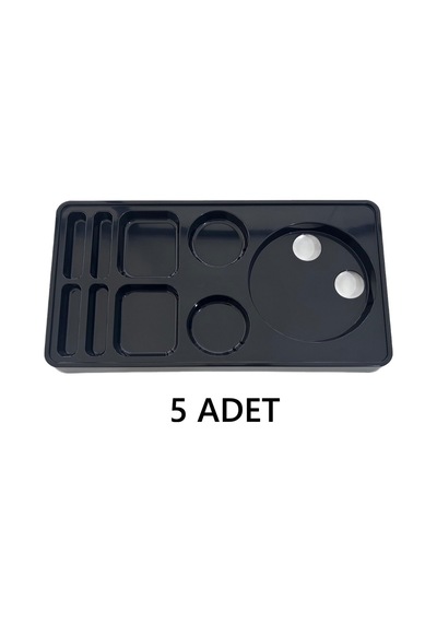 5 Adet Sunum İkram Tepsisi Otel Servis Karşılama 9 Bölmeli Plast