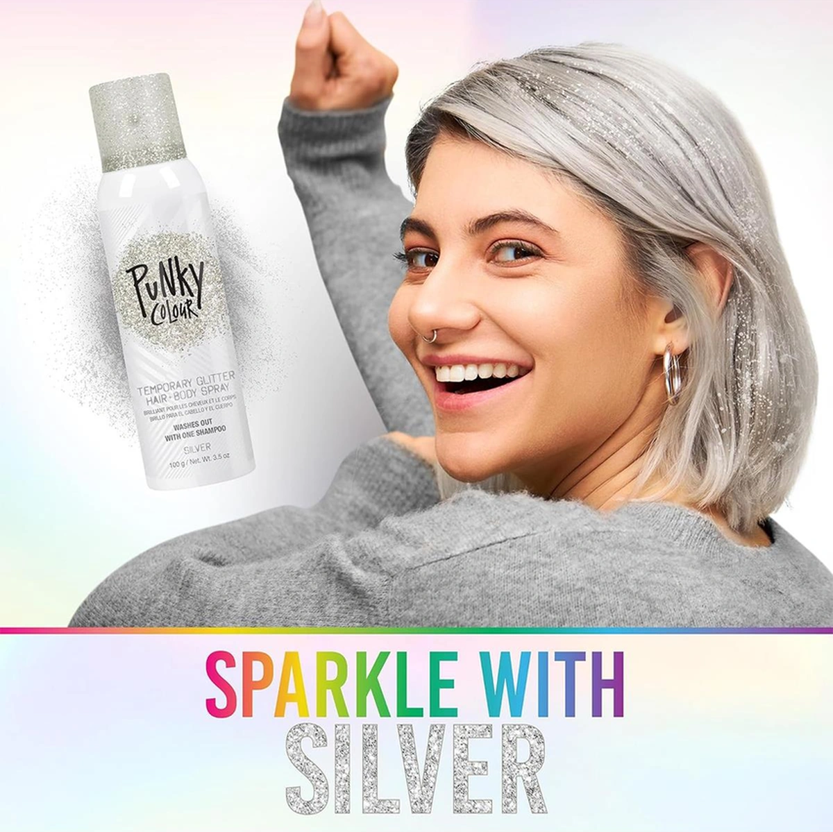 Punky Colour Gümüş Renk Simli Saç Ve Vücut Spreyi 100 G