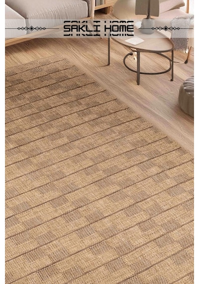 Bej Naturel Sisal Jüt Hasır Halı Yıkanabilir Kaymaz Taban Dokuma Makine Tozumaz Bej