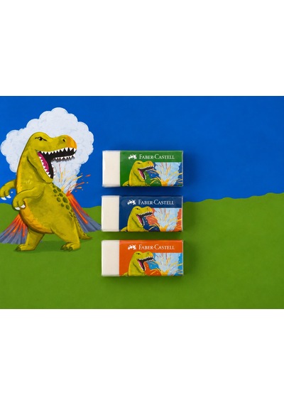 Faber Castell Dino Desenli Silgi 3 Adet