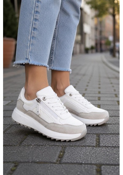 Moda Onn Kadın Sneakers Spor Ayakkabı Günlük Rahat Şık Modern Kalın Tabanlı Casual Ayakkabı Beyaz Moda Onn Kadın Sneakers Spor Ayakkabı Günlük Rahat Şık Modern Kalın Tabanlı Casual Ayakkabı Beyaz