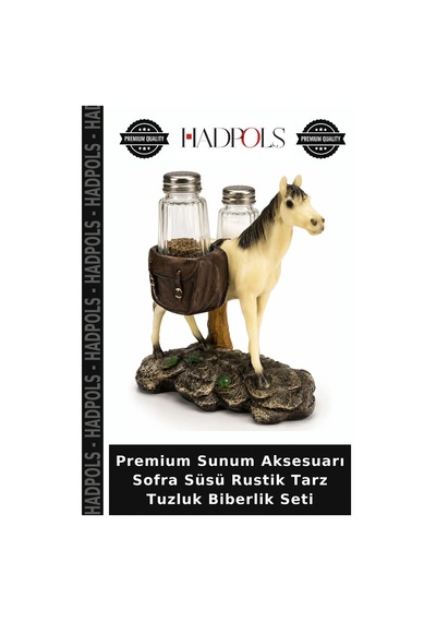 Premium Sunum Aksesuarı Sofra Süsü Rustik Tarz Tuzluk Biberlik Seti Çok Renkli