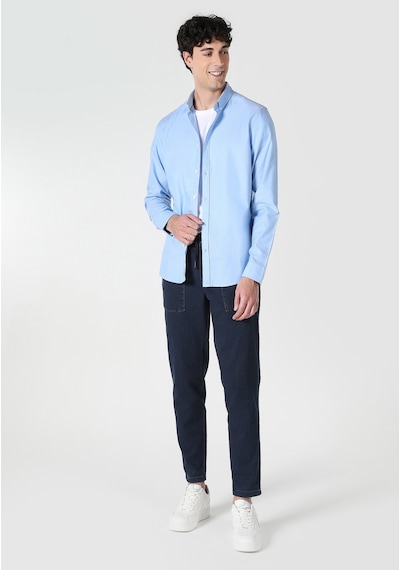 Colin's Colins Slim Fit Shirt Neck Düz Erkek Mavi Uzun Kol Gömlek Cl1048576 Q1.v1 Lbl Açik Mavi