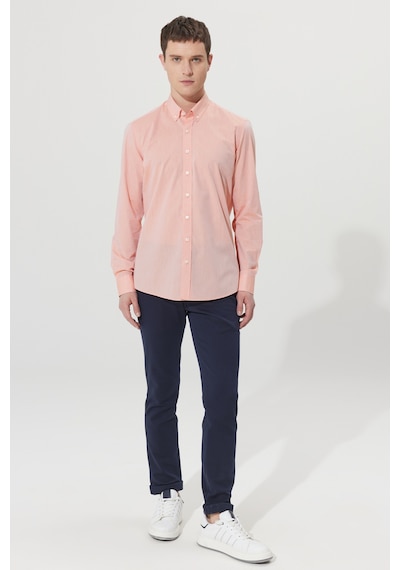 Ac&Co / Altınyıldız Classics Erkek Turuncu Slim Fit Dar Kesim %100 Pamuk Düğmeli Yaka Desenli Gömlek Turuncu Ac&Co / Altınyıldız Classics Erkek Turuncu Slim Fit Dar Kesim %100 Pamuk Düğmeli Yaka Desenli Gömlek Turuncu