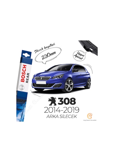 Peugeot 308 Arka Silecek 2014-2019 Bosch Rear H230